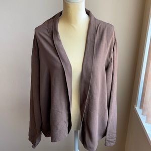 Eileen Fisher brown  linen blend cardigan Sz L